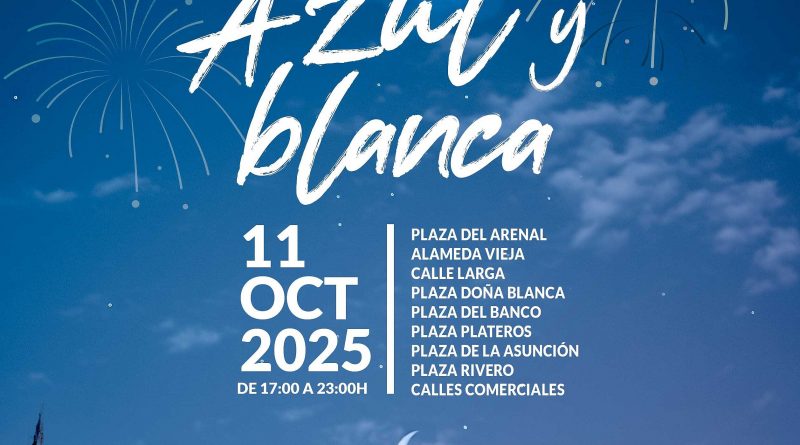 Jerez celebra la ‘Noche Azul y Blanca’: Comercio, cultura y solidaridad se unen en el centro